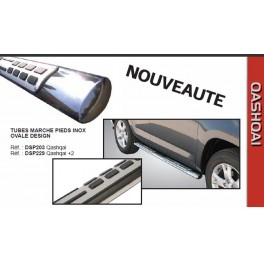 TUBES MARCHE PIEDS OVALE INOX DESIGN NISSAN QASHQAI 2007