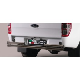 PARE CHOC ARRIERE DOUBLE TUBES INOX 63 FORD RANGER 2012- SUPER CABINE 