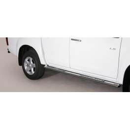 TUBES MARCHE PIEDS OVALE INOX DESIGN ISUZU DMAX DOUBLE CABINE 2012- SPACE CAB 
