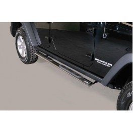TUBES MARCHE PIEDS OVALE INOX D.76 JEEP WRANGLER 5P 2011- 