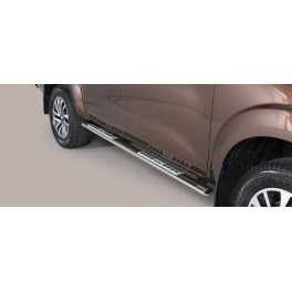 TUBES MARCHE PIEDS OVALE INOX DESIGN NISSAN NAVARA NP300 2016- - accessoires 4x4 MISUTONIDA