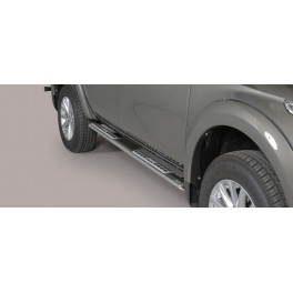 TUBES MARCHE PIEDS OVALE INOX DESIGN MITSUBISHI L200 2015-  double cabine - MISUTONIDA