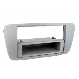 SUPPORT AUTORADIO SEAT IBIZA 2008- GRIS CONEMARA (AS2)  AVEC VIDE POCHE