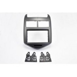 SUPPORT AUTORADIO 2 DIN CHEVROLET AVEO 10/2011- GRIS METAL